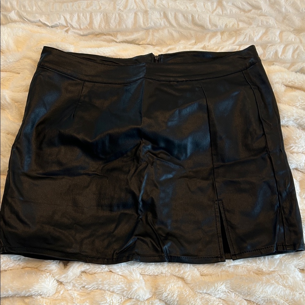 Amazon Black Faux Leather Mini Skirt
